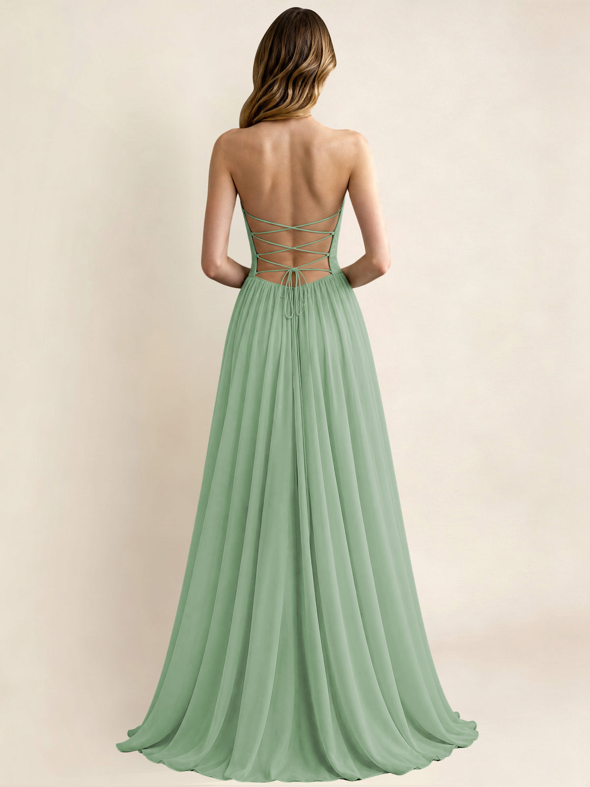 Sweetheart Chiffon Pleated A Line Bridesmaid Formal Dress