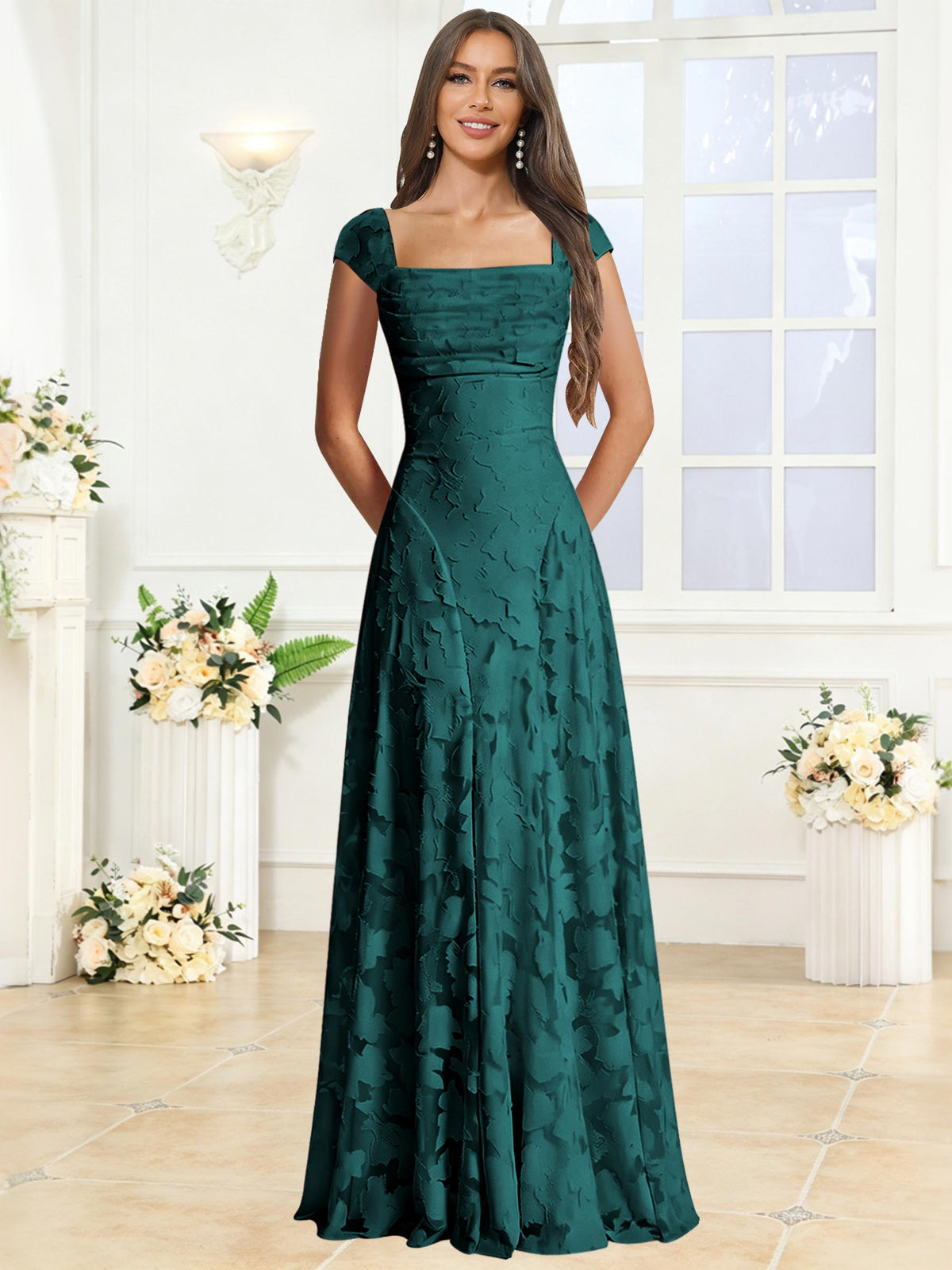 A-Line Floral Lace Bridesmaid Dress