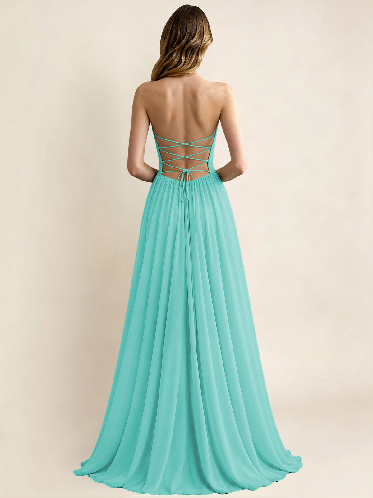Sweetheart Chiffon Pleated A Line Bridesmaid Formal Dress