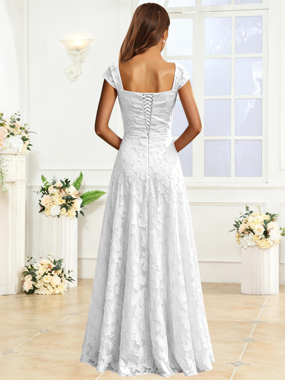 A-Line Floral Lace Bridesmaid Dress