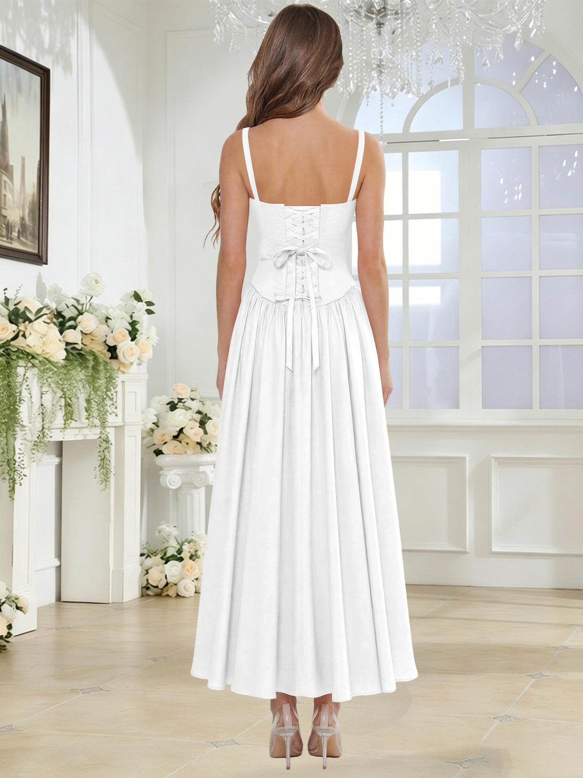 Spaghetti Strap Chiffon Ruched A Line Bridesmaid Dress