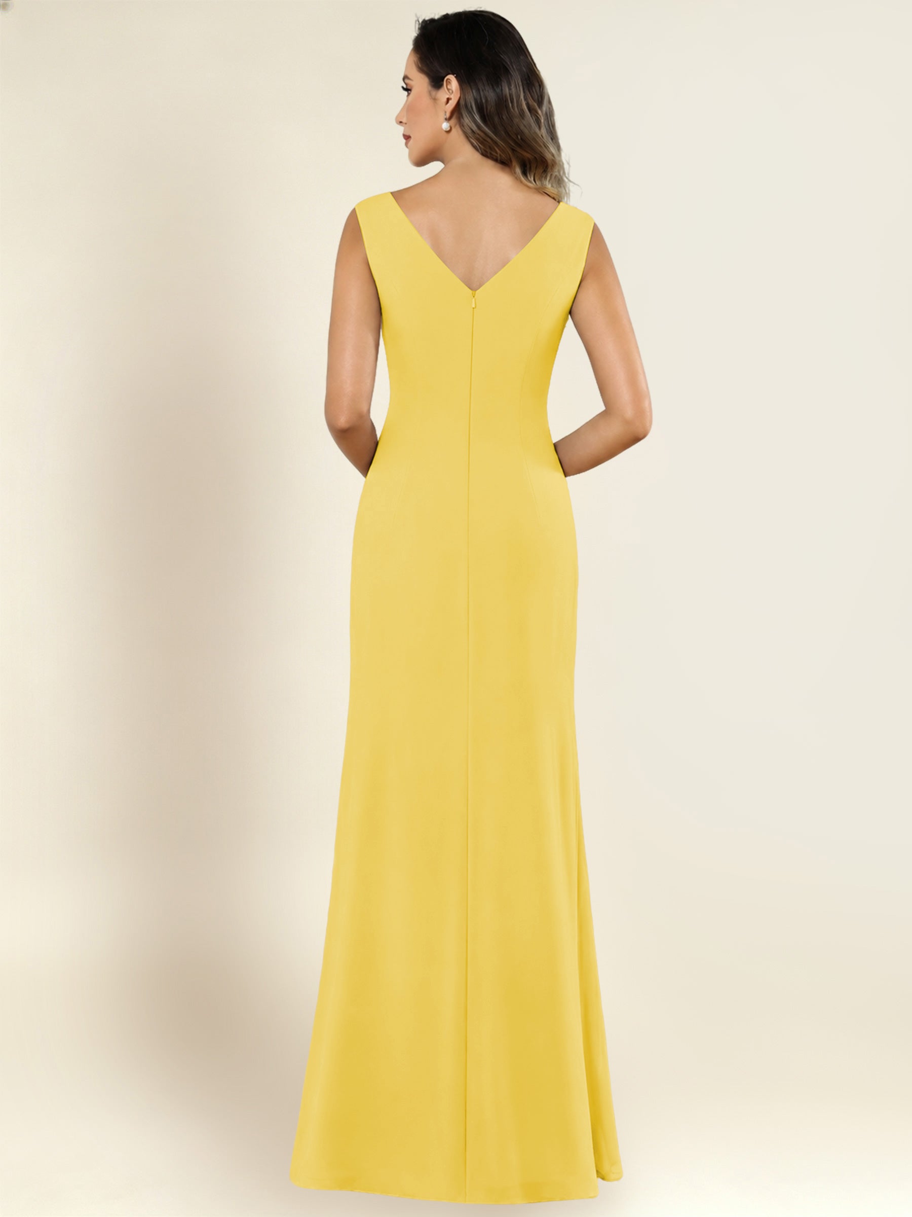 ROVDESY 2 Pieces V-Neck Sequin Chiffon Long Mother Of The Bride Dress With Long Sleeve Jacket