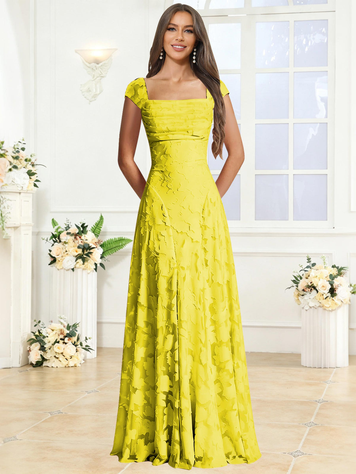 A-Line Floral Lace Bridesmaid Dress