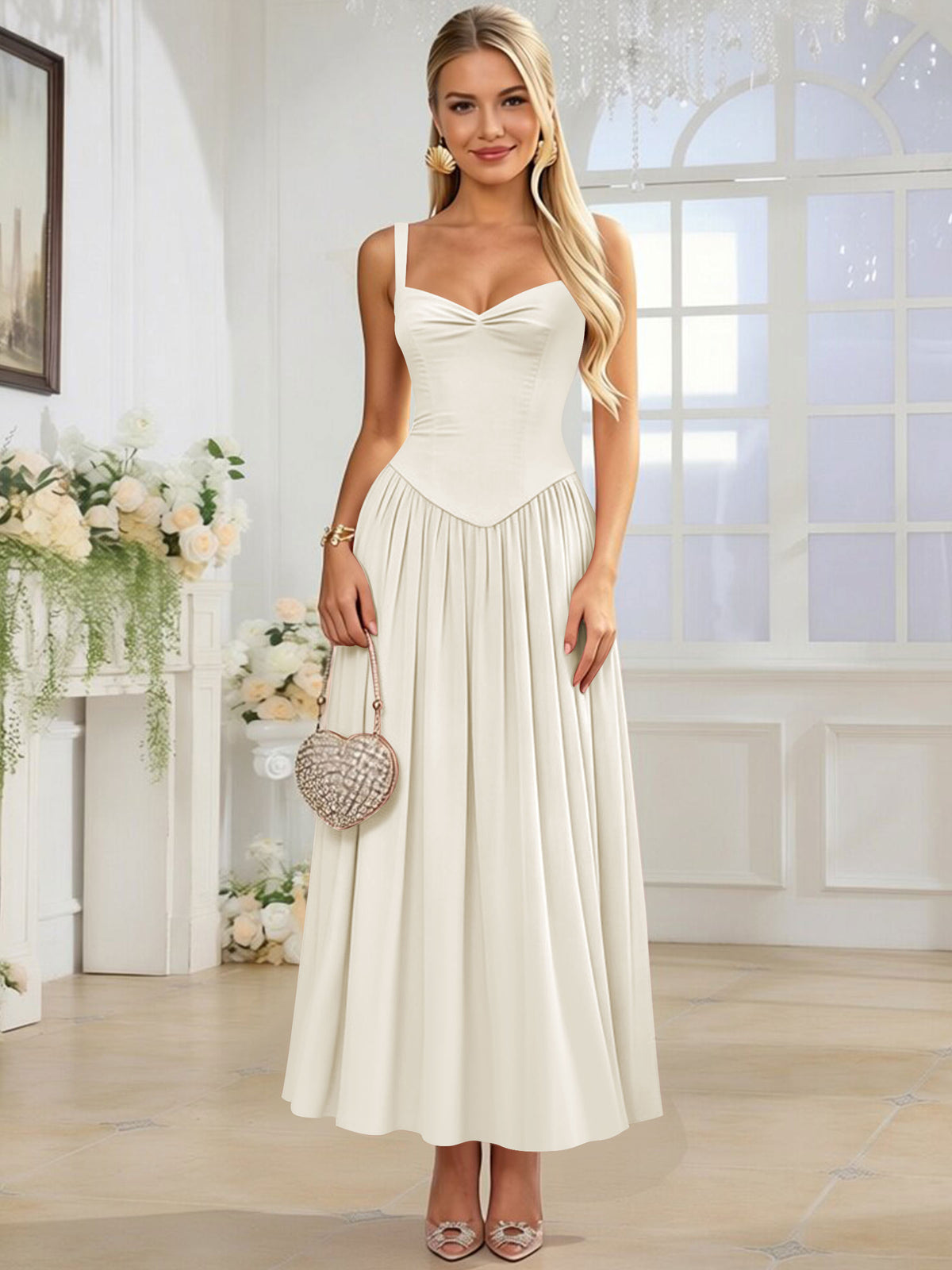 Spaghetti Strap Chiffon Ruched A Line Bridesmaid Dress
