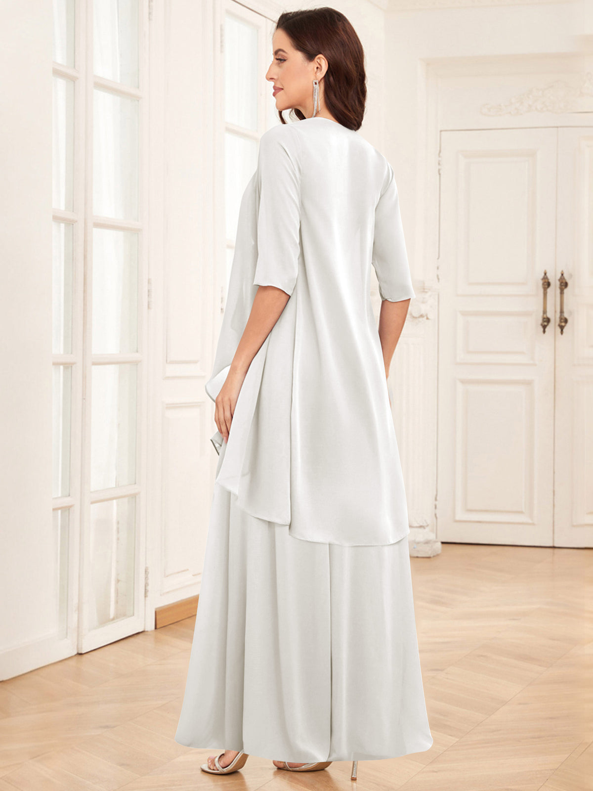 2 Pieces Chiffon A Line Mother of the Bride Dress with Jacket